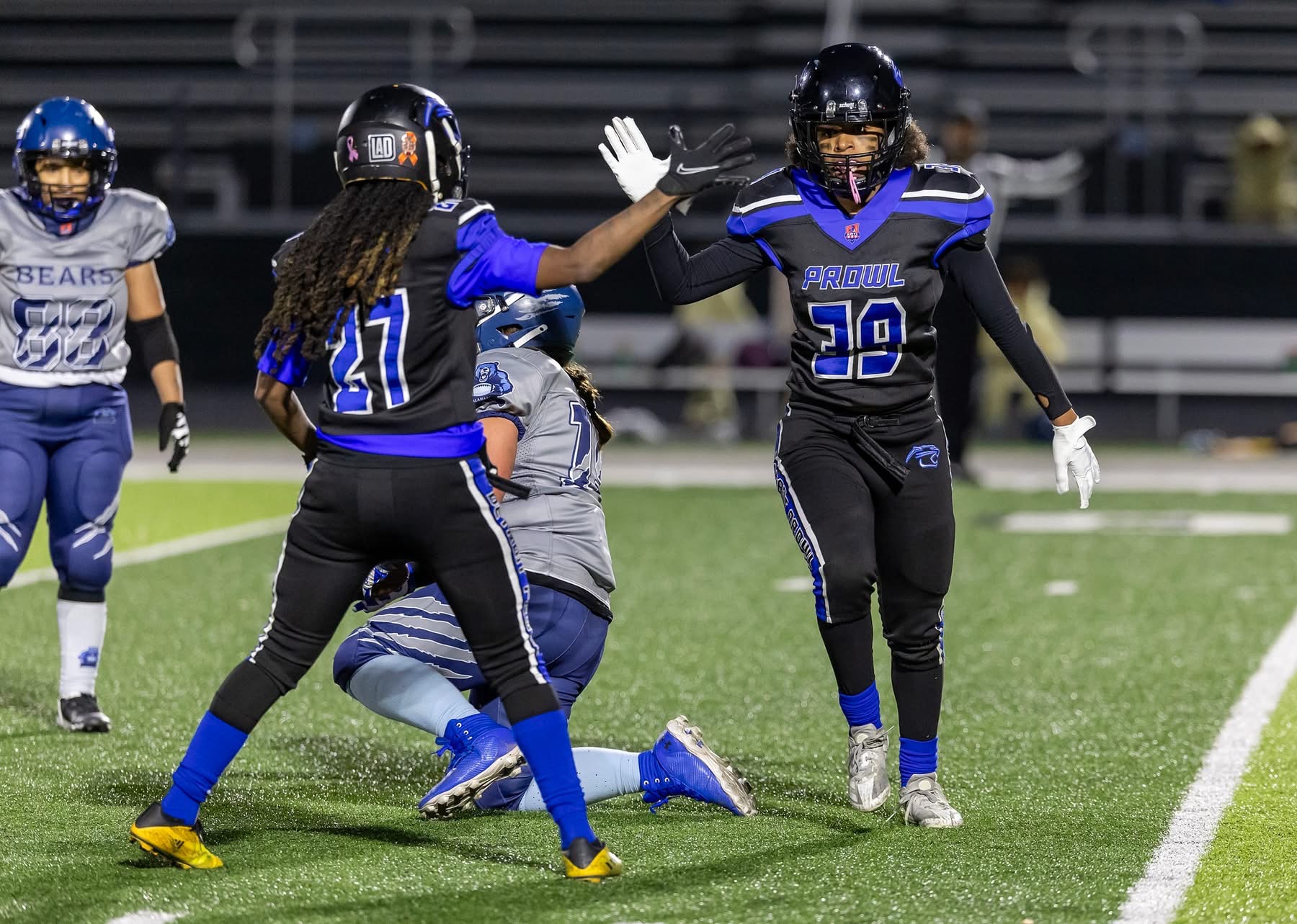 Detroit Prowl players celebrating on the field